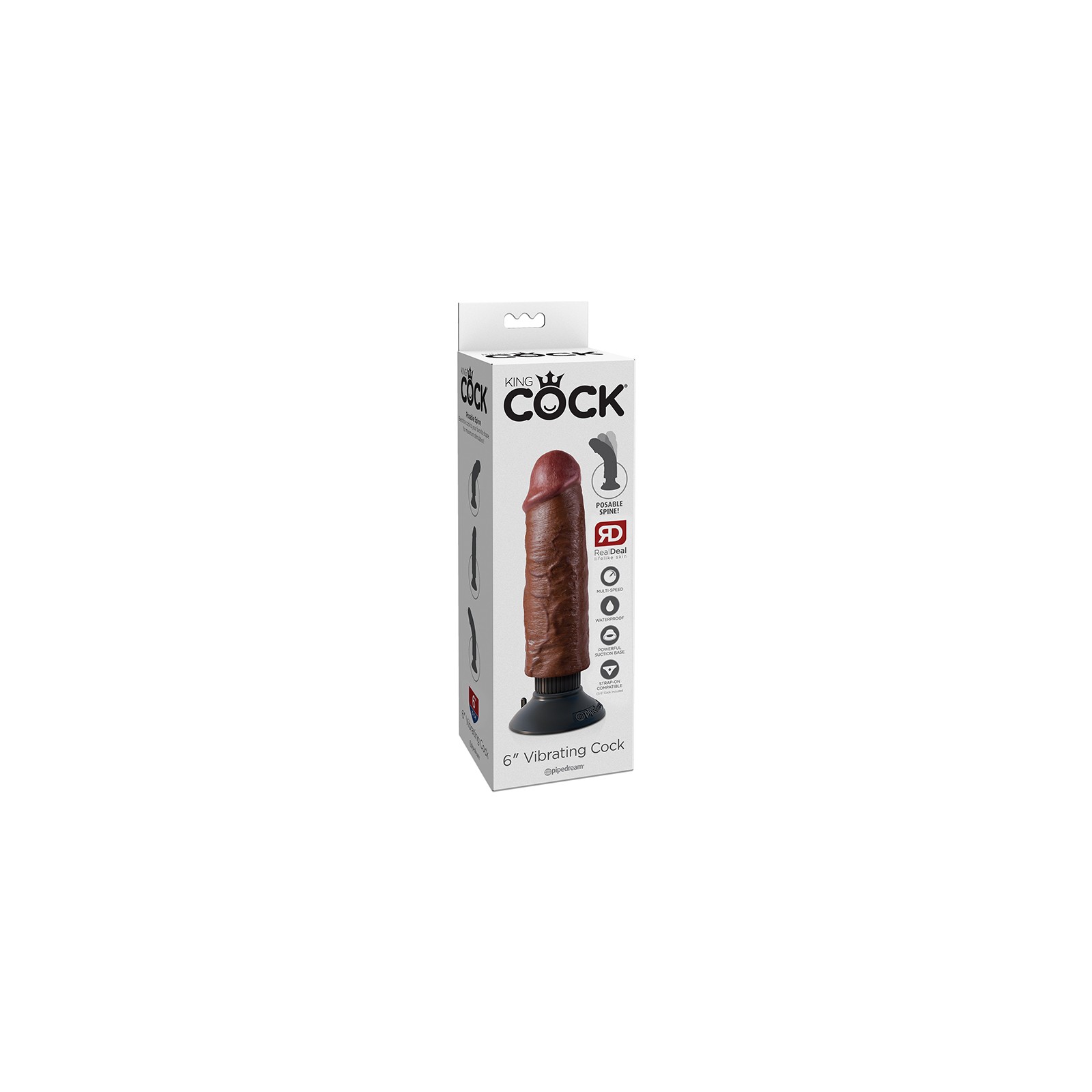 Pipedream King Cock 6 in. Vibrating Poseable Dildo