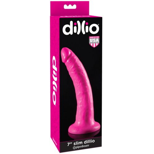 Pipedream Dillio 7 in. Slim Realistic Dildo With Suction Cup Pink