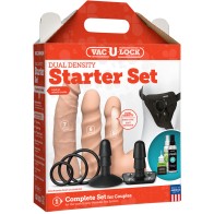 Vac-U-Lock Set de Inicio de Densidad Dual Vainilla - Placer Strap-On