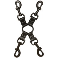 Clips de Acceso Total de Cuero Negro Kink para Juegos de Bondage