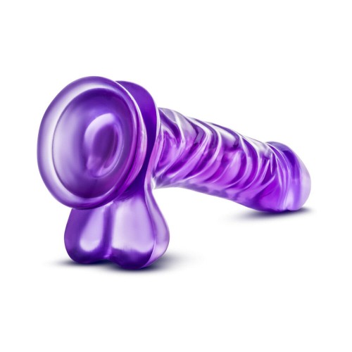 B Yours Basic 8 Realistic 9 in. Dildo with Balls Purple