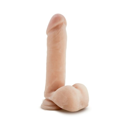 Dildo Doble Densidad de 8 in. Poseable Au Naturel con Bolas Beige