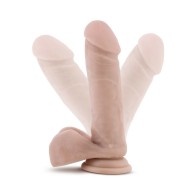 Dildo Doble Densidad de 8 in. Poseable Au Naturel con Bolas Beige