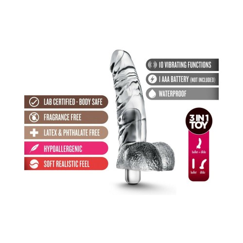 Naturally Yours Vibrating Ding Dong Clear 6.5 in.