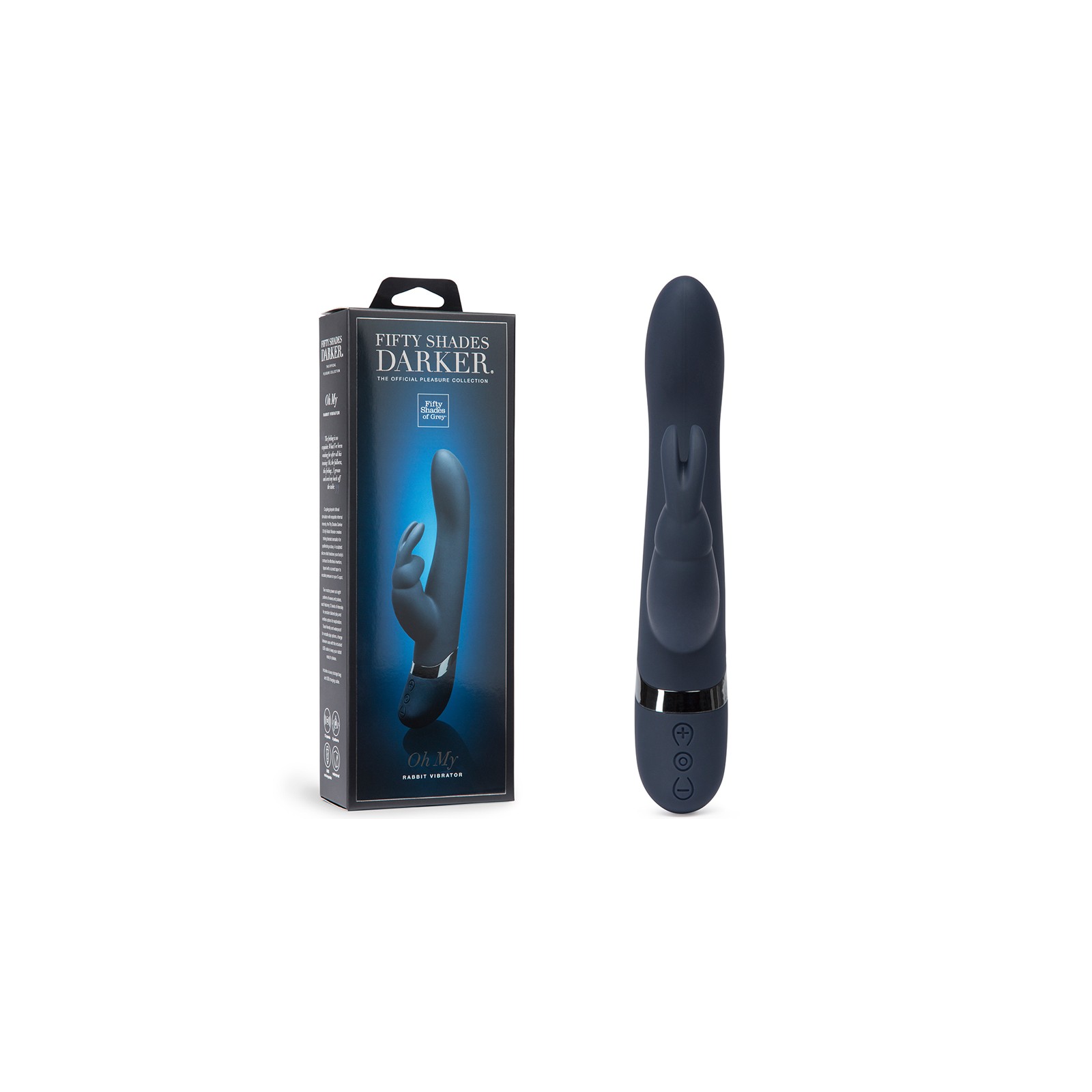 Fifty Shades Darker Oh My Rechargeable Silicone Rabbit Vibrator Slate Blue