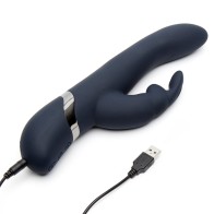 Fifty Shades Darker Oh My Rechargeable Silicone Rabbit Vibrator Slate Blue