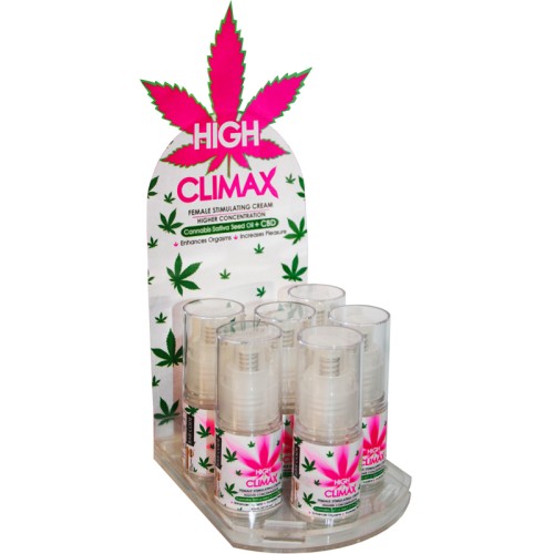 Display de Estimulante Femenino High Climax Aceite de Semilla de Cáñamo