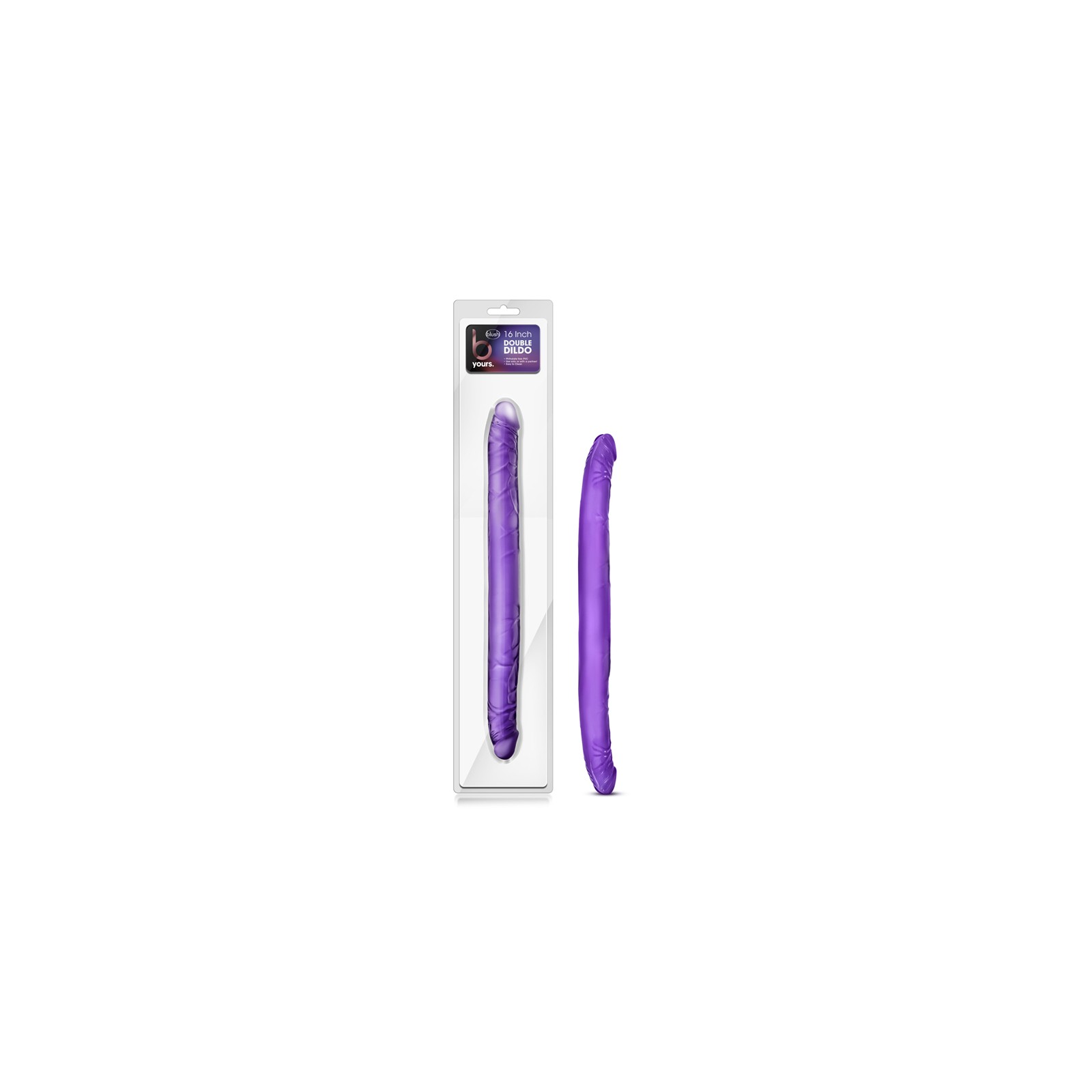 B Yours 16 in. Double Dildo Purple - Double Pleasure