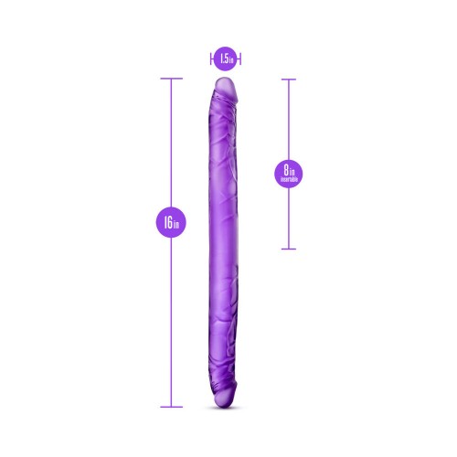 B Yours 16 in. Double Dildo Purple - Double Pleasure