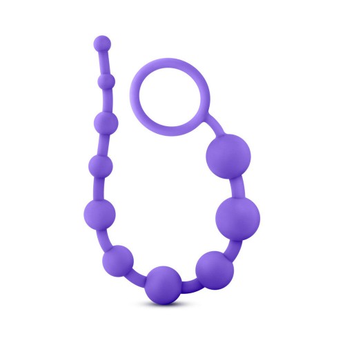 Luxe Silicone 10 Beads for Anal Play Purple - Safe and Smooth