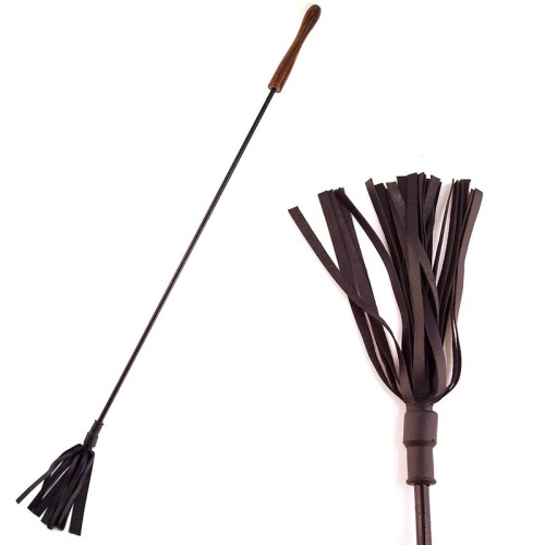 Rouge Riding Crop with Rounded Wooden Handle