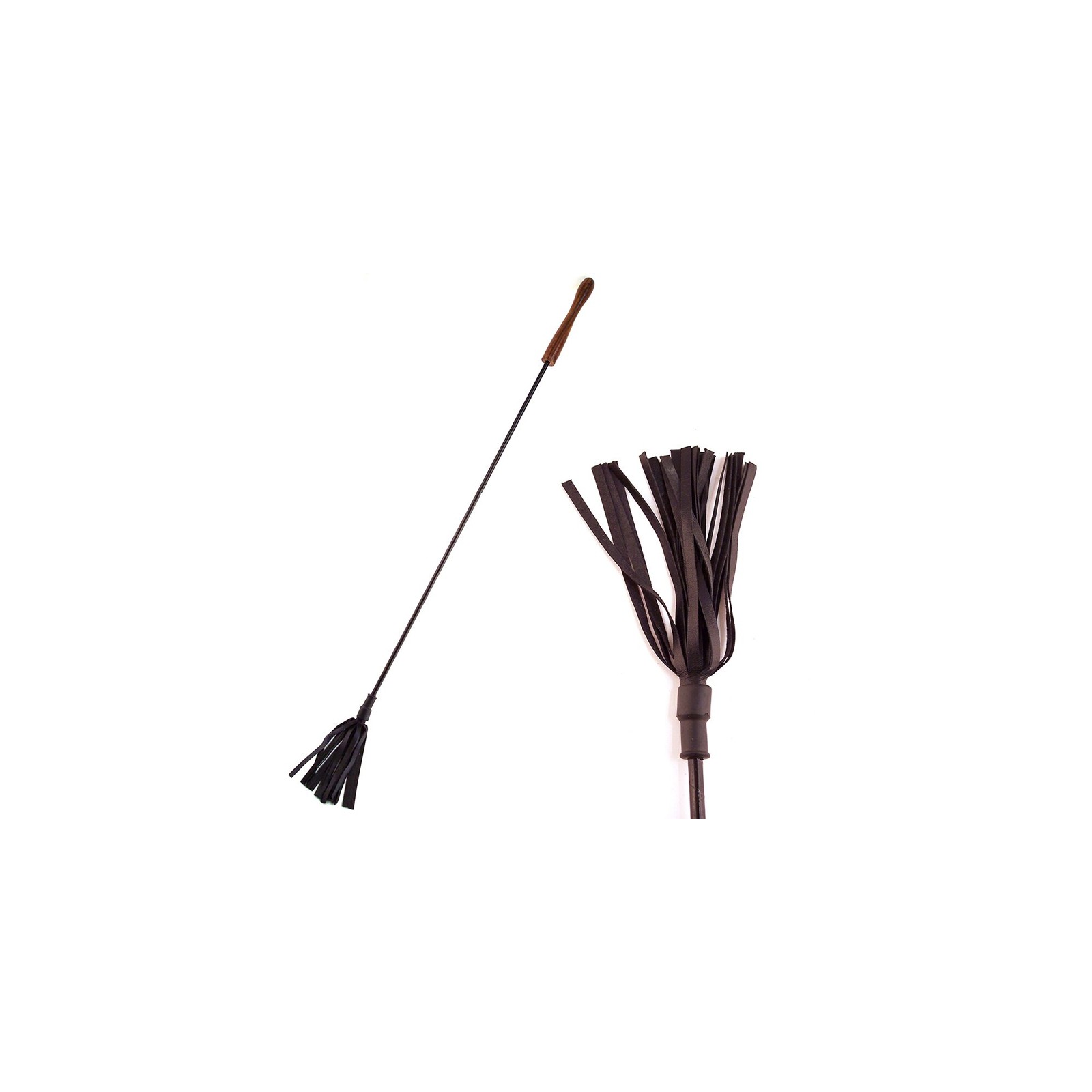 Rouge Riding Crop with Rounded Wooden Handle