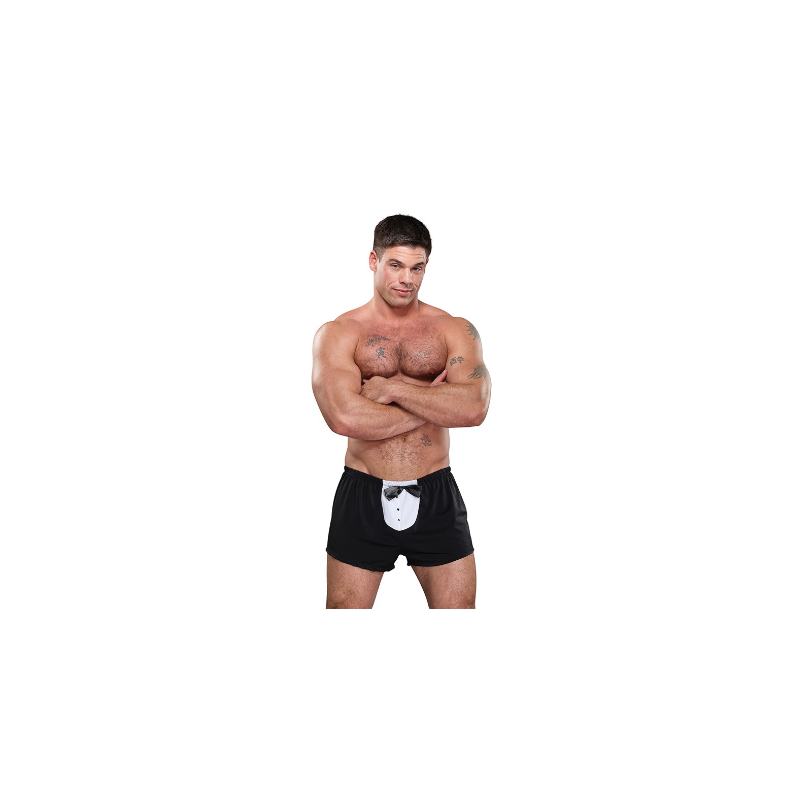 Male Power Black Tuxedo Boxer Shorts O/S