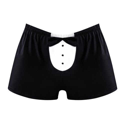 Male Power Black Tuxedo Boxer Shorts O/S