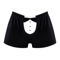 Male Power Black Tuxedo Boxer Shorts O/S