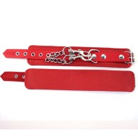 Rouge Leather Wrist Cuffs Red