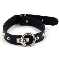 Rouge O-Ring Studded Collar Thinner Black