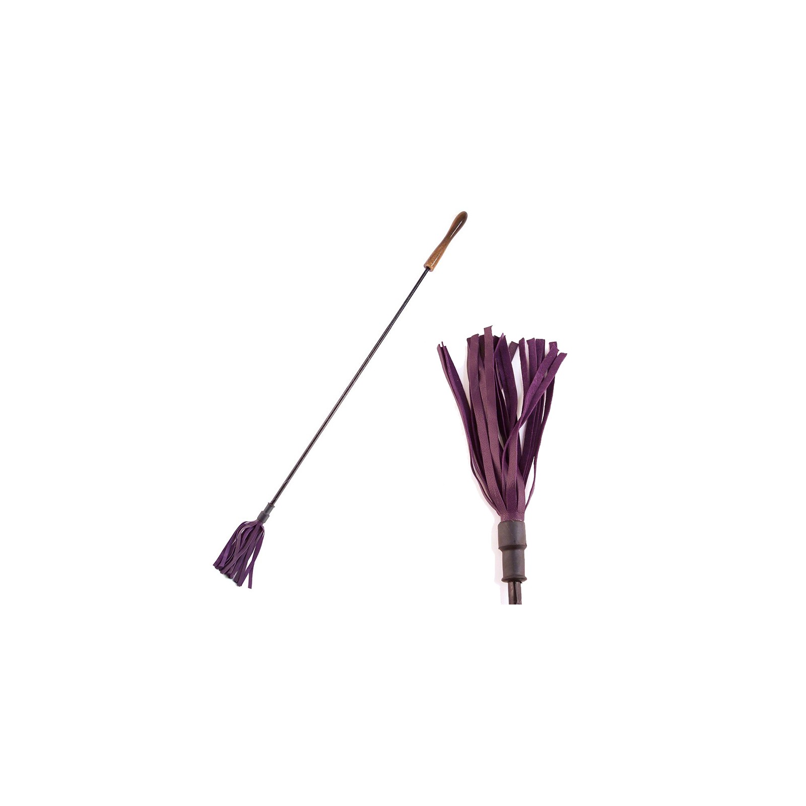 Rouge Riding Crop Wooden Handle Purple