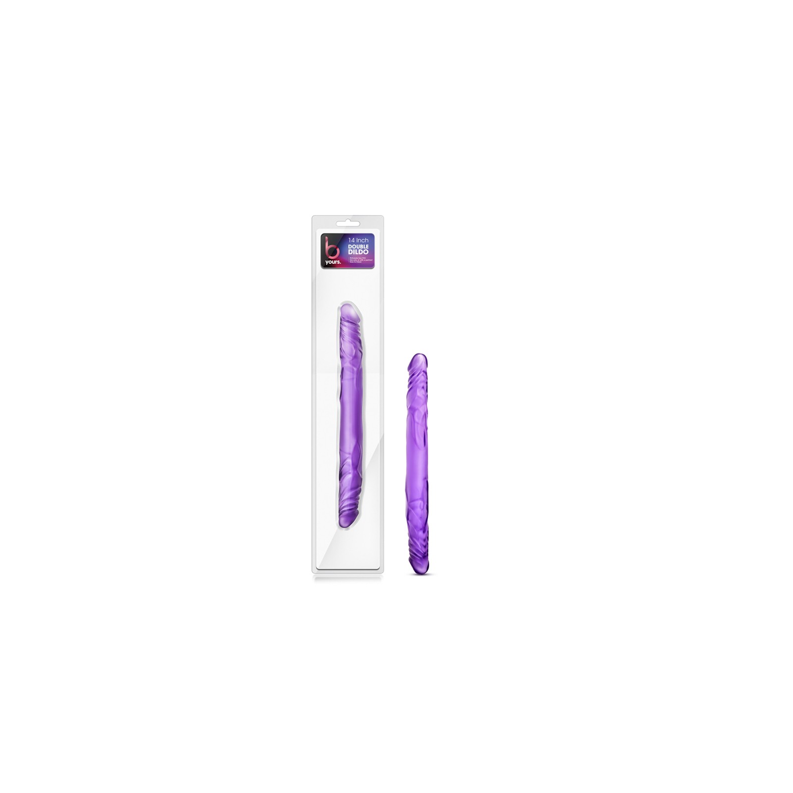 B Yours 14 in. Double Dildo - Purple