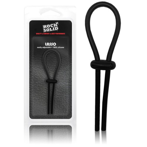 Rock Solid Black Silicone Double Lock Adjustable Lasso/Bolo