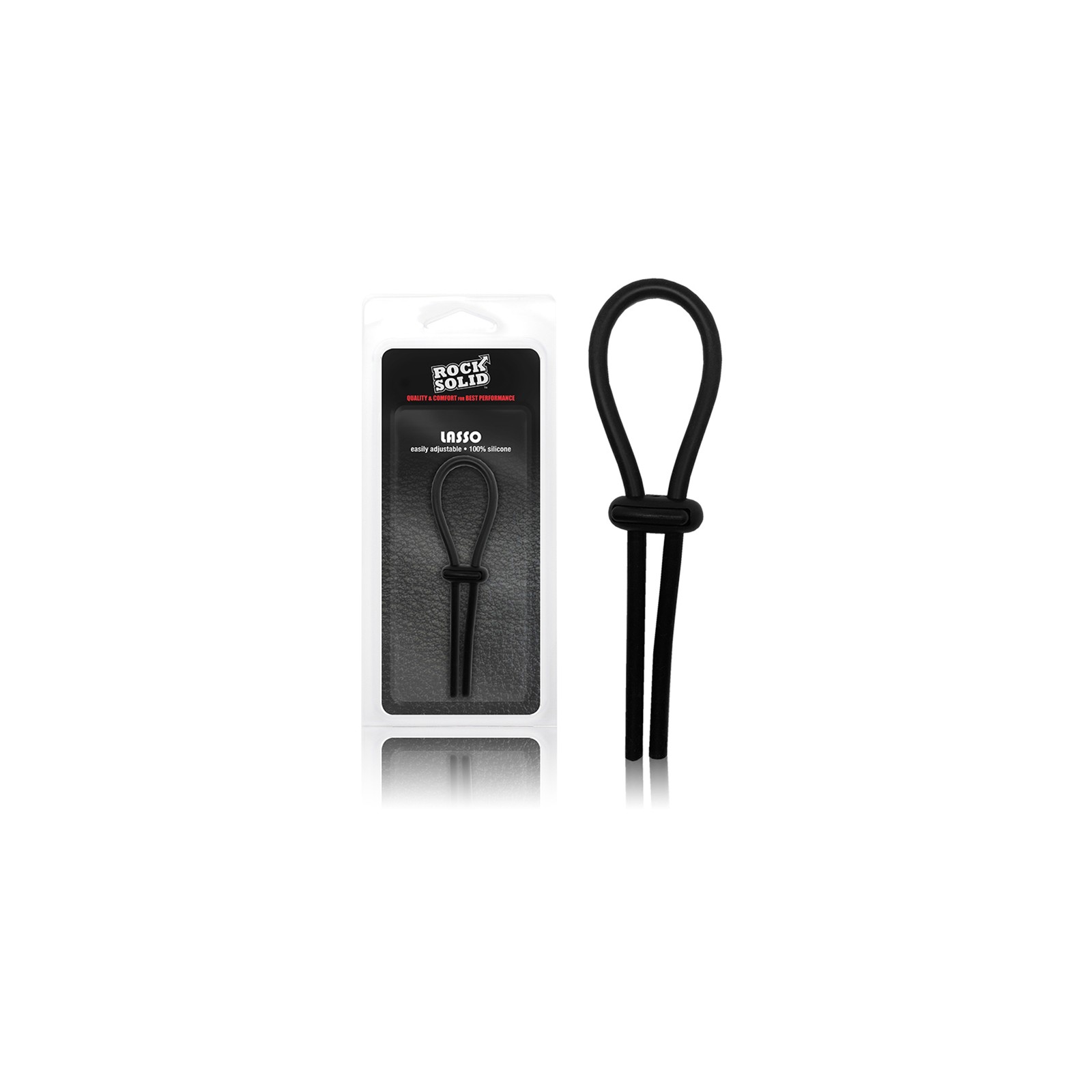 Rock Solid Black Silicone Double Lock Adjustable Lasso/Bolo