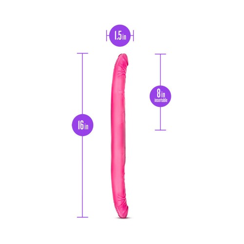 B Yours 16 Inch Double Dildo Pink for Couples