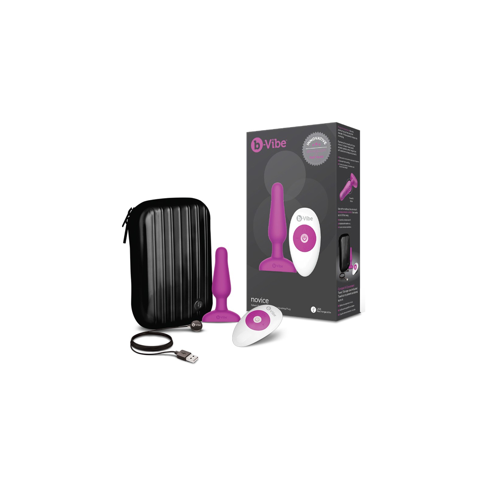 b-Vibe Novice Rechargeable Anal Plug Fuchsia