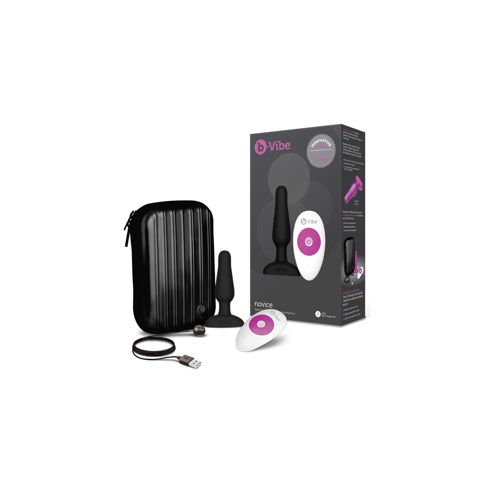 Plug Anal Vibrador Control Remoto Recargable b-Vibe Novice Negro