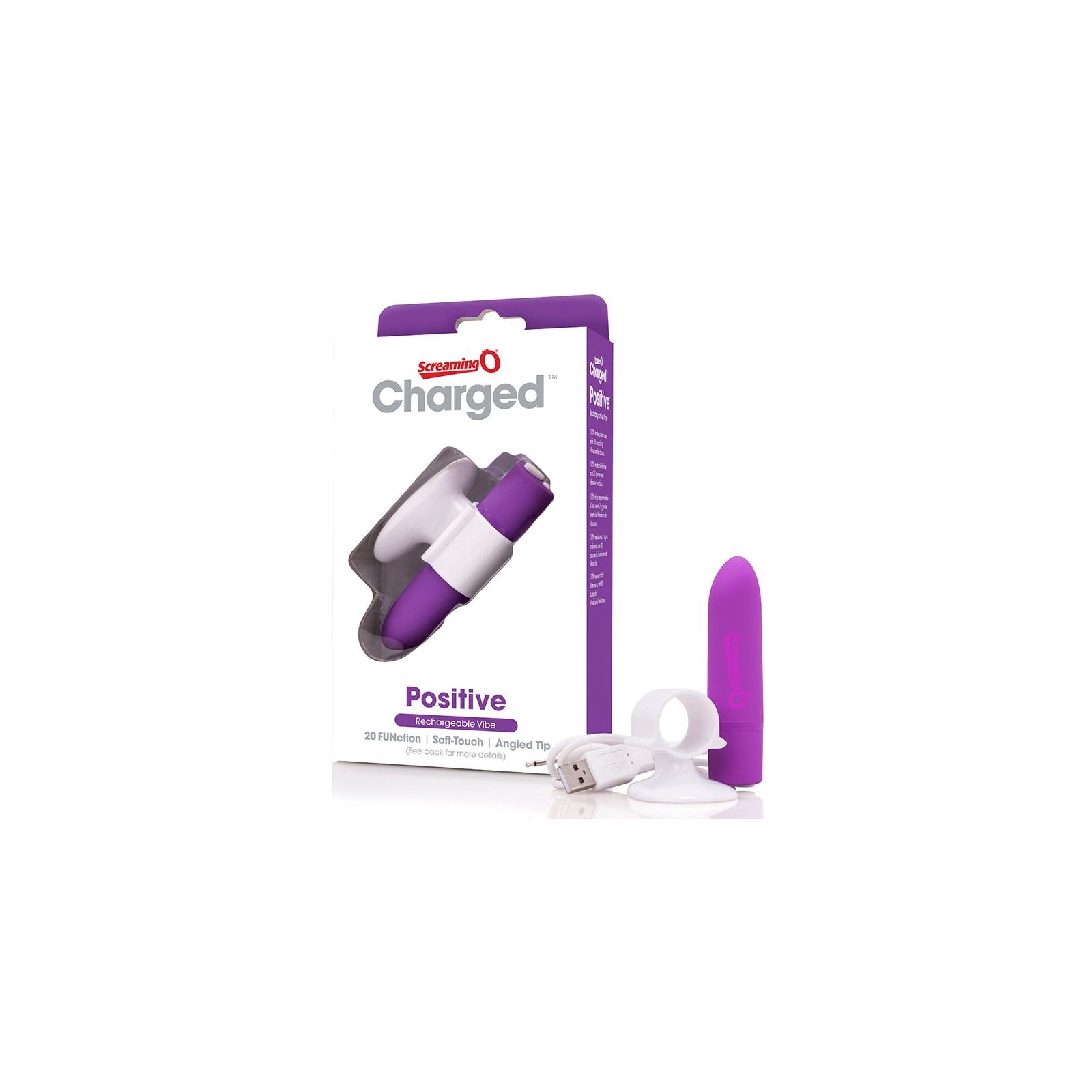 Screaming O Charged Positive Vibe Grape Rechargeable Finger Vibrator