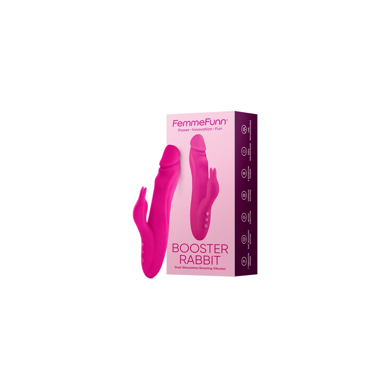 FemmeFunn Vortex Booster Rabbit Rechargeable Vibrator Pink