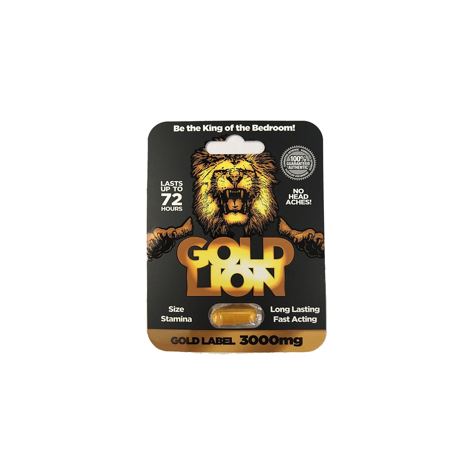 Pastilla para Aumento Masculino Gold Lion para Resistencia y Tamaño