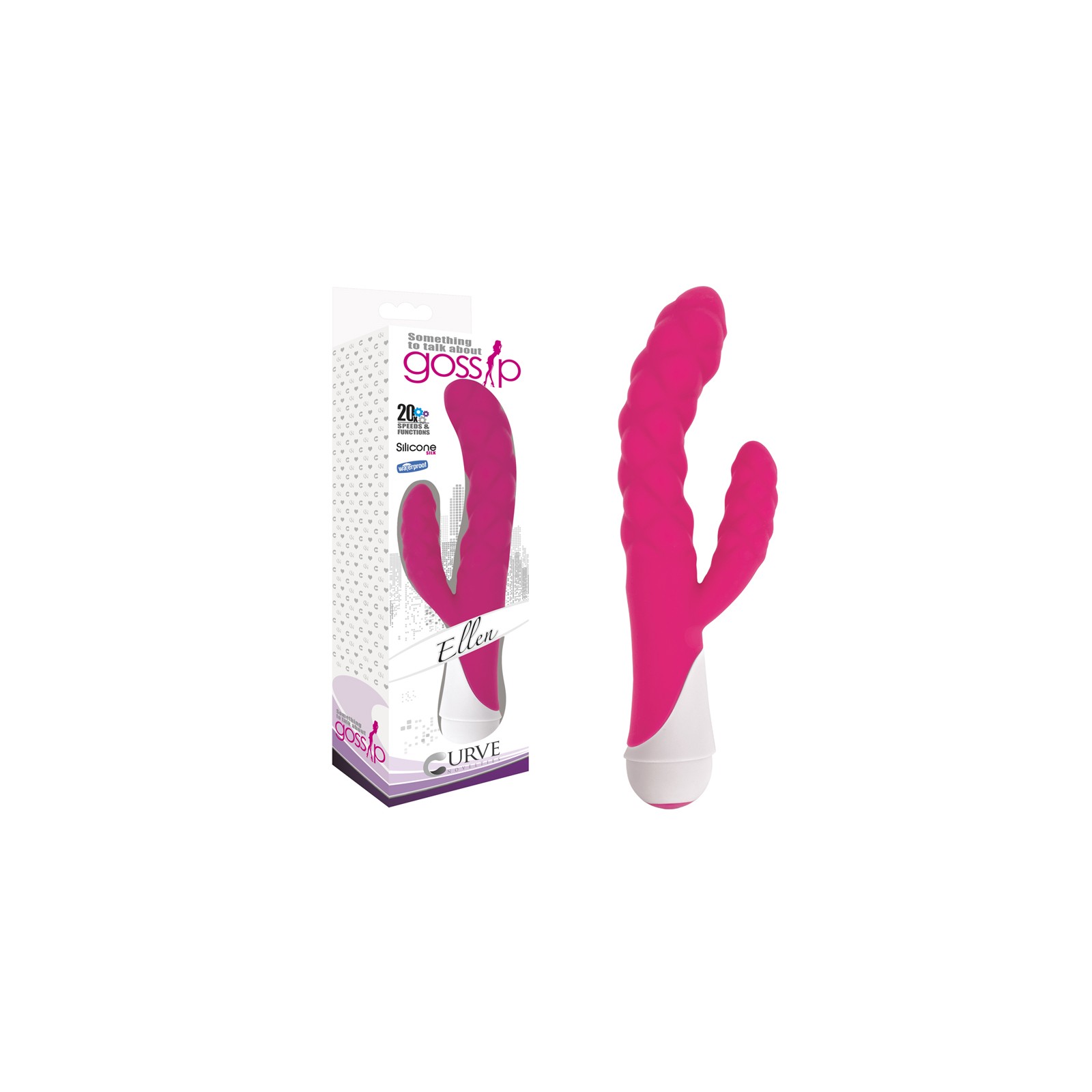 Curve Toys Gossip Ellen Waterproof Silicone Vibrator Magenta for Dynamic Pleasure