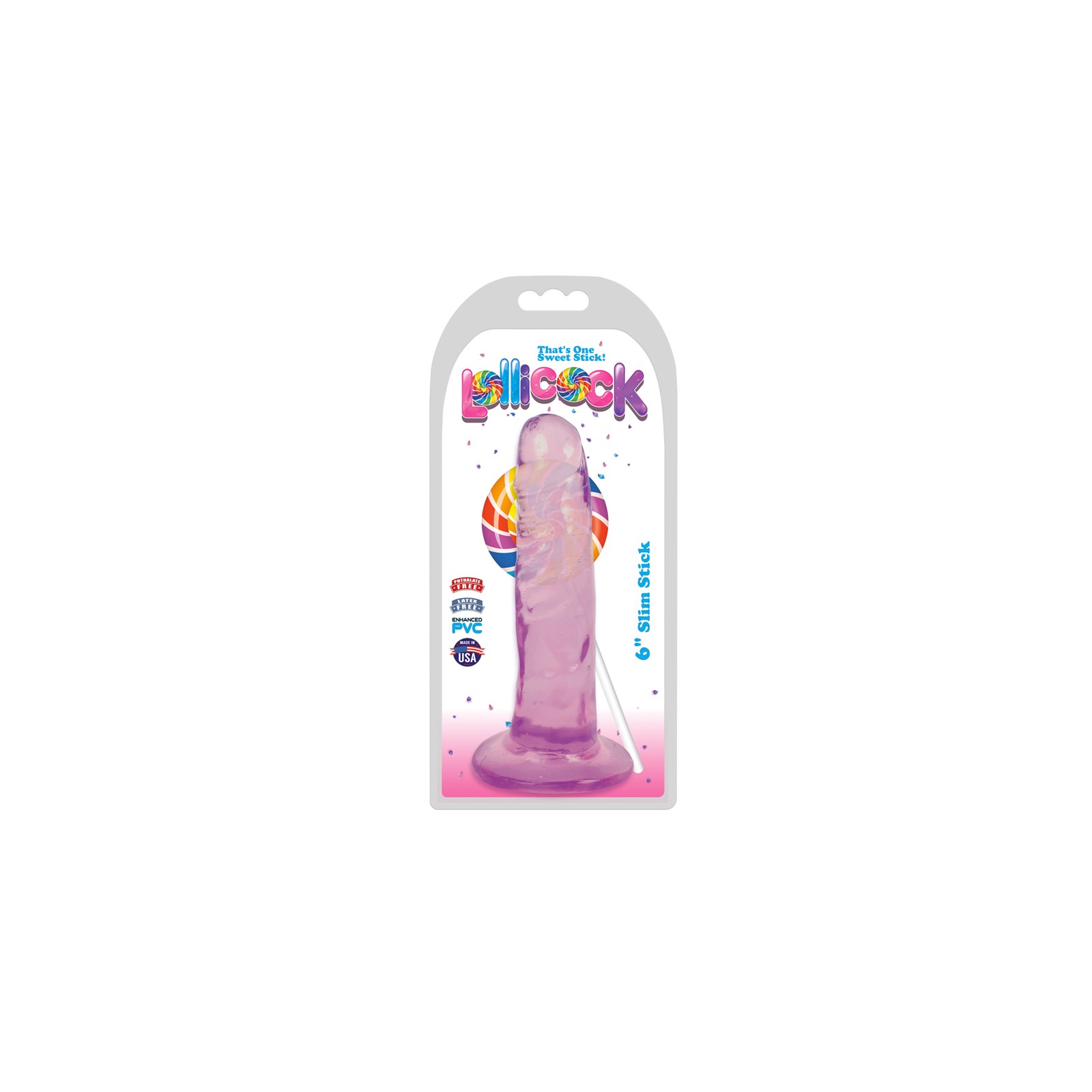 Dildo Curve Toys Lollicock Slim Stick de 6in con Succión