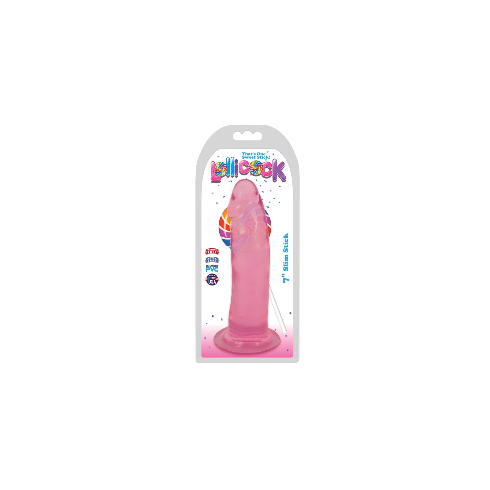 Curve Toys Lollicock Slim Stick 7 in with Suction Cup