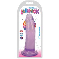 Curve Toys Lollicock Slim Stick 7 in. Dildo with Suction Cup Grape Ice