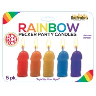 Pecker Party Candles Assorted Colors 5 pack