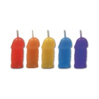 Pecker Party Candles Assorted Colors 5 pack