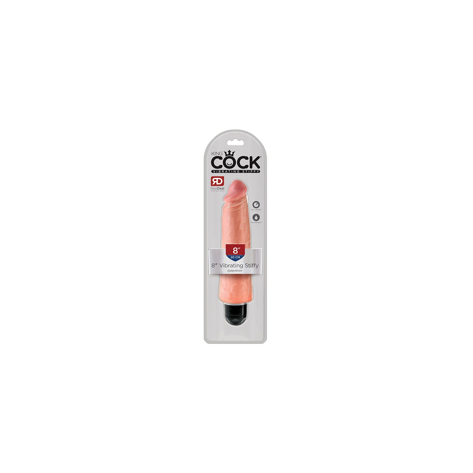 King Cock 8 in. Vibrating Dildo Beige