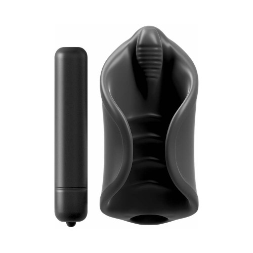 PDX Elite Vibrating Silicone Stroker - Black