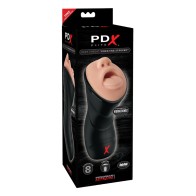 PDX Elite Deep Throat Vibrator Stroker Beige/Black