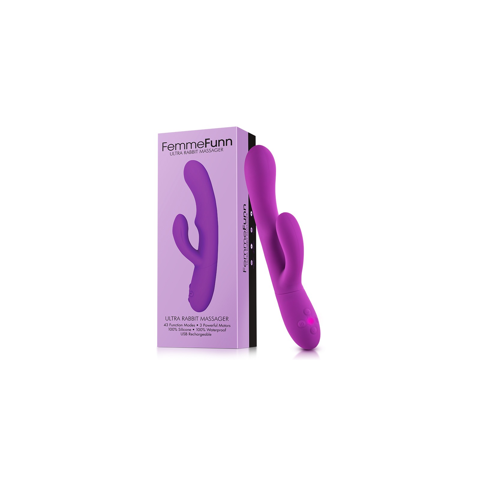 FemmeFunn Ultra Rabbit Silicone Vibrator - Powerful and Rechargeable