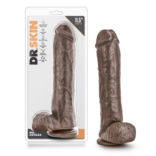 Dr. Skin Mr. Savage Realistic Dildo - Brown