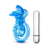 Anillo Vibrador de Lengua Azul con 10 Funciones