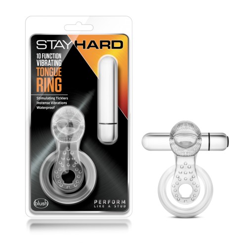 Anillo Vibrante de Lengua Clear de 10 Funciones Stay Hard