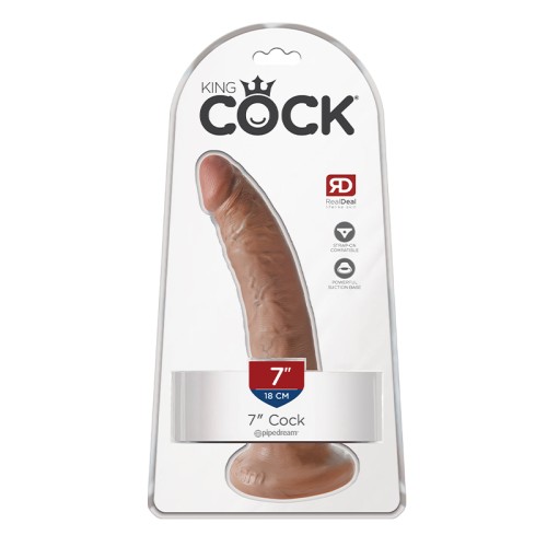 Pipedream King Cock Dildo Realista de 7 in. con Ventosa Beige