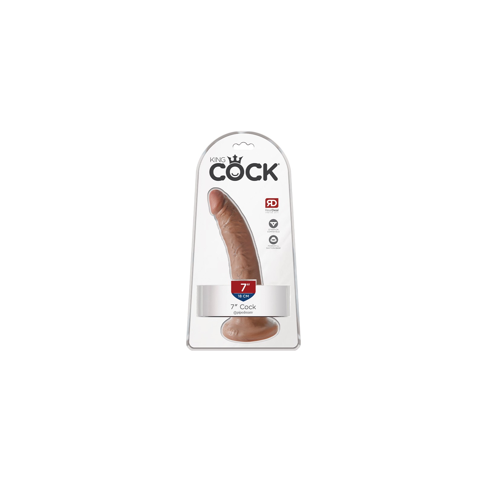 Pipedream King Cock Dildo Realista de 7 in. con Ventosa Beige