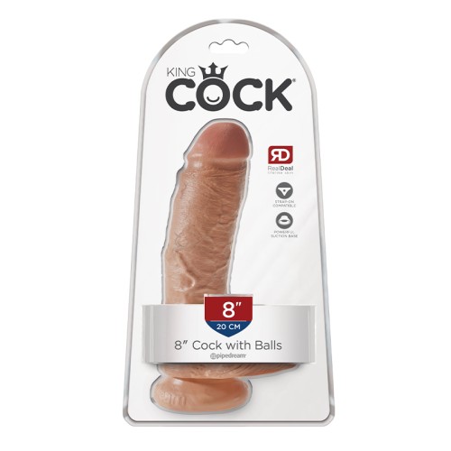 Pipedream King Cock 8 inch Dildo with Balls Tan