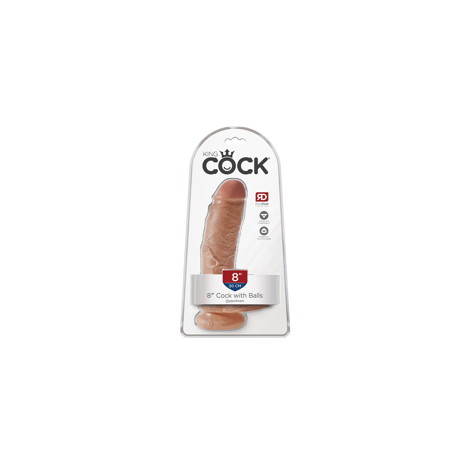 Pipedream King Cock Dildo de 8 pulgadas con Testículos Tan