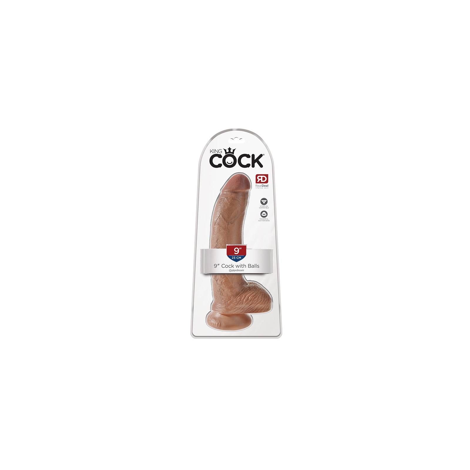 Dildo Realista Pipedream King Cock 9 in. con Ventosa Beige - Placer Absoluto