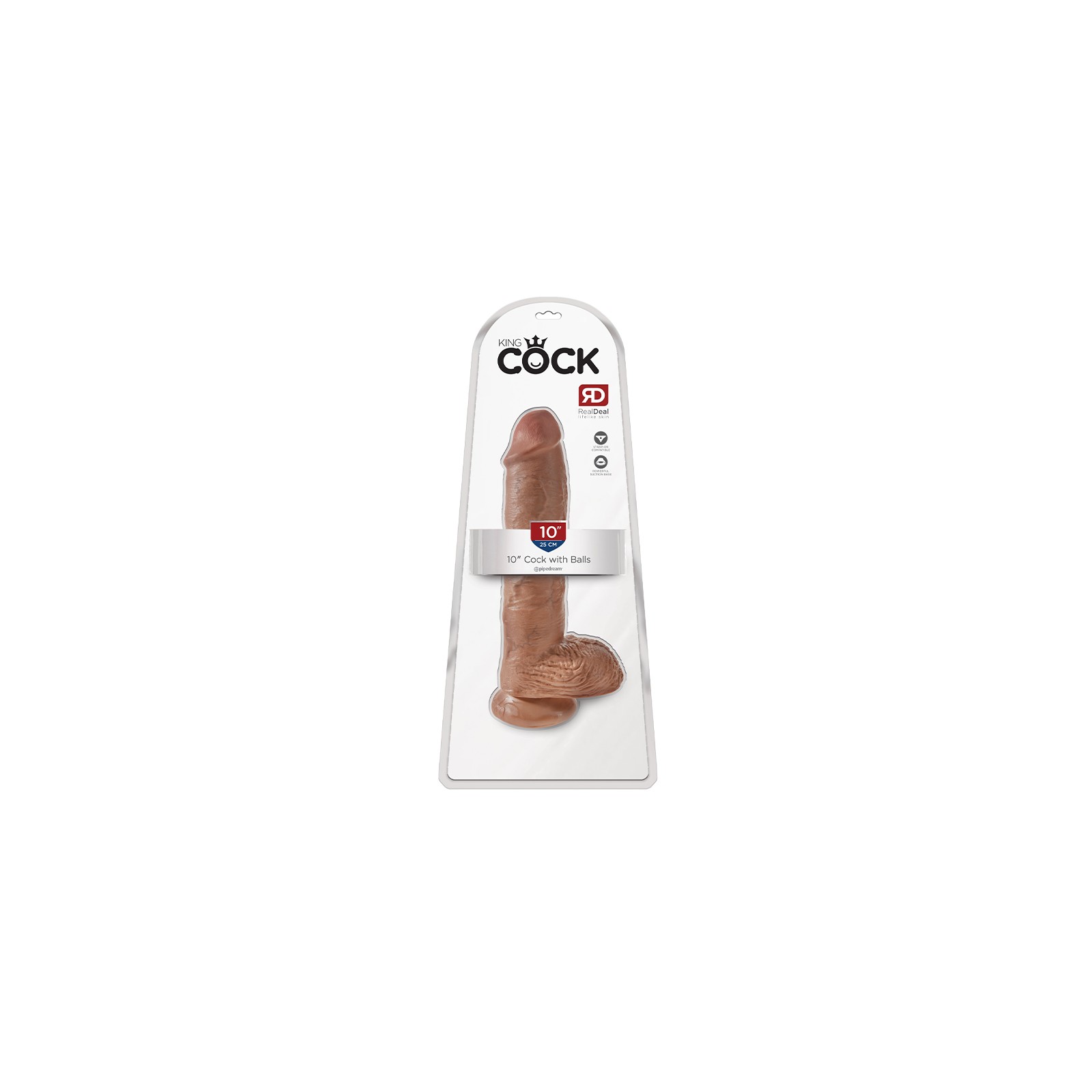 Dildo Realista Pipedream King Cock de 10 in. con Testículos Beige - Experiencia Realista